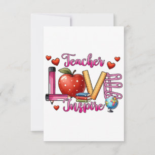 Lehrergeschenk Lehrerliebe inspiriert Dankeskarte