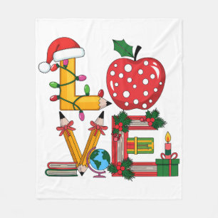 Lehrergeschenk   Liebling Bleistift Apfel Bücher Fleecedecke