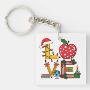 Lehrergeschenk Lieblings Bleistift Apfel Bücher Schlüsselanhänger