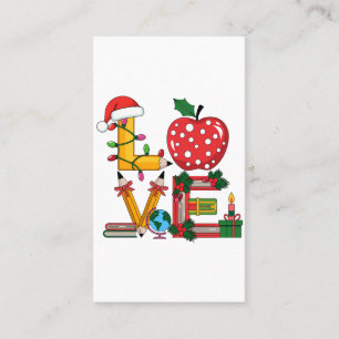 Lehrergeschenk   Lieblings Bleistift Apfel Bücher Visitenkarte