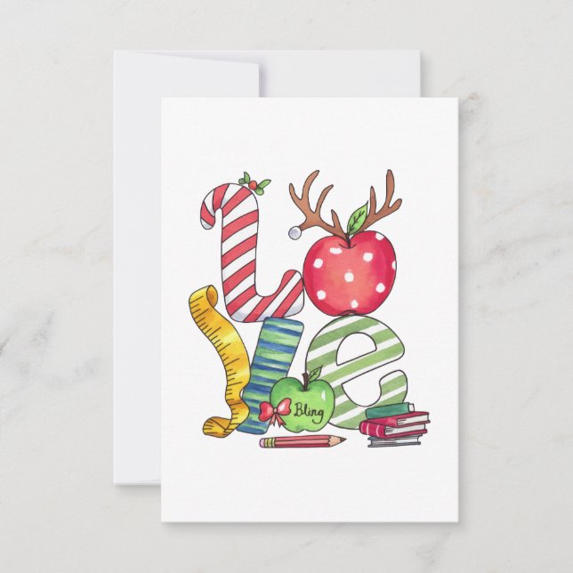 Lehrergeschenk | Lieblings Bleistift Apfel Dankeskarte (Vorderseite)
