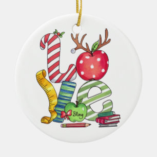 Lehrergeschenk Lieblings Bleistift Apfel Keramik Ornament