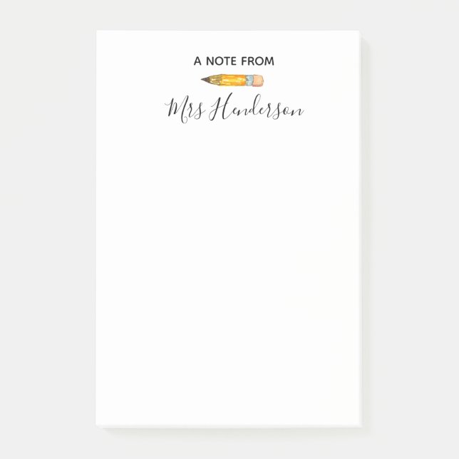 Lehrergeschenk-Post-Itanmerkungsbleistift Post-it Klebezettel (Vorderseite)