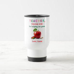 Lehrergeschenk - Reisebecher mit Dankeschön-Nachri