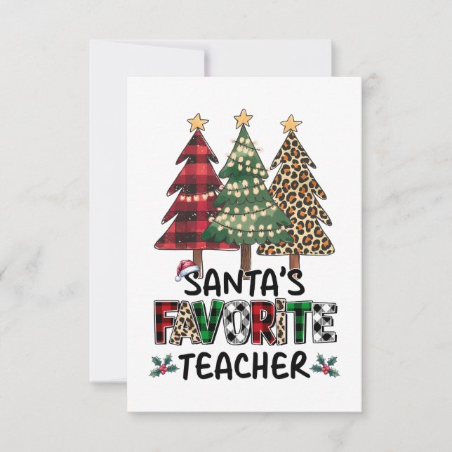 Lehrergeschenk | Santas Lieblingslehrer Dankeskarte (Vorderseite)