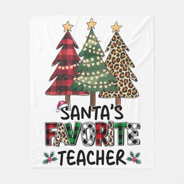 Lehrergeschenk | Santas Lieblingslehrer Fleecedecke (Vorderseite)