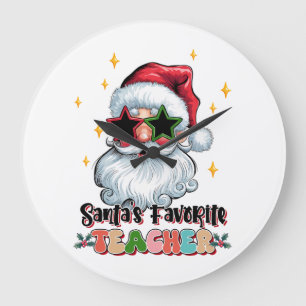 Lehrergeschenk   Santas Lieblingslehrer Große Wanduhr