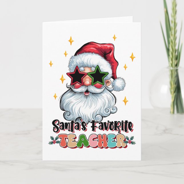 Lehrergeschenk | Santas Lieblingslehrer Karte (Vorderseite)