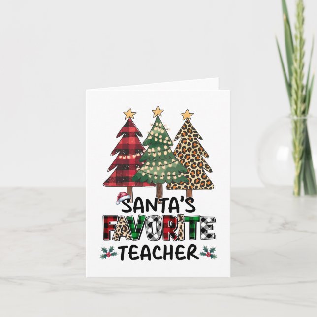 Lehrergeschenk | Santas Lieblingslehrer Karte (Vorderseite)