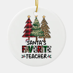 Lehrergeschenk   Santas Lieblingslehrer Keramik Ornament