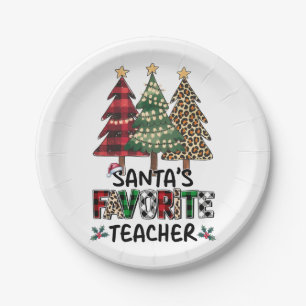 Lehrergeschenk Santas Lieblingslehrer Pappteller