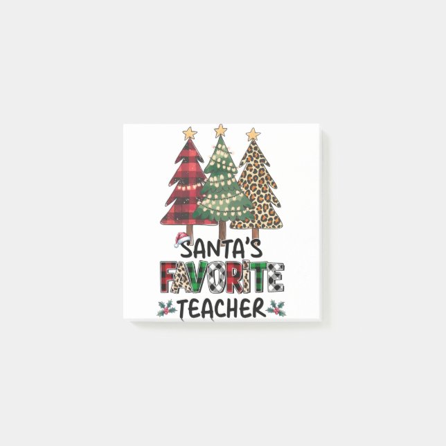 Lehrergeschenk | Santas Lieblingslehrer Post-it Klebezettel (Vorderseite)