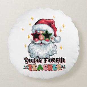 Lehrergeschenk   Santas Lieblingslehrer Rundes Kissen