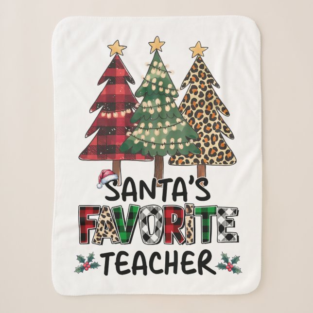 Lehrergeschenk | Santas Lieblingslehrer Sherpadecke (Vorderseite)