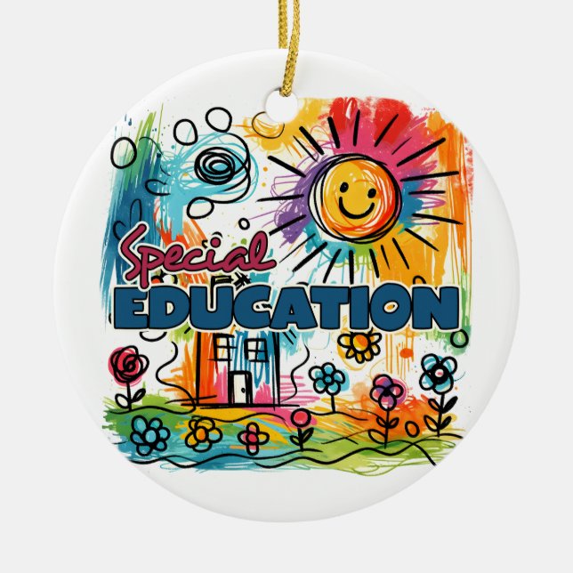 Lehrergeschenk | Sonderpädagogik Keramik Ornament (Vorne)