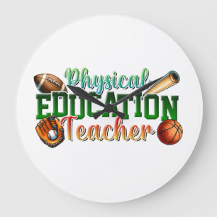 Lehrergeschenk Sportlehrer Große Wanduhr