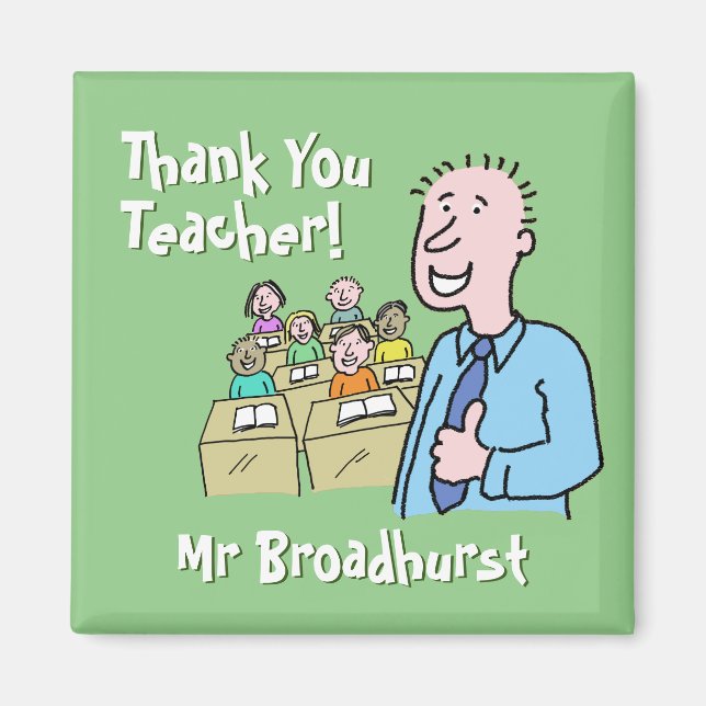 Lehrergeschenk. Vielen Dank an einen männlichen Le Magnet (Vorne)