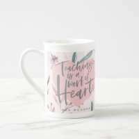 Lehrergeschenk Watercolorherz-Kaffee-Tasse