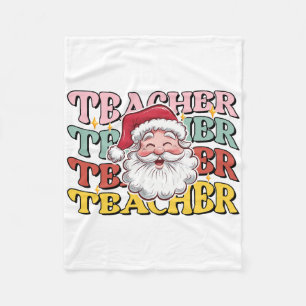 Lehrergeschenk Weihnachtsmann-Lehrer Fleecedecke