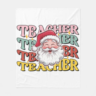 Lehrergeschenk Weihnachtsmann-Lehrer Fleecedecke