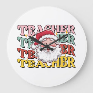 Lehrergeschenk Weihnachtsmann-Lehrer Große Wanduhr