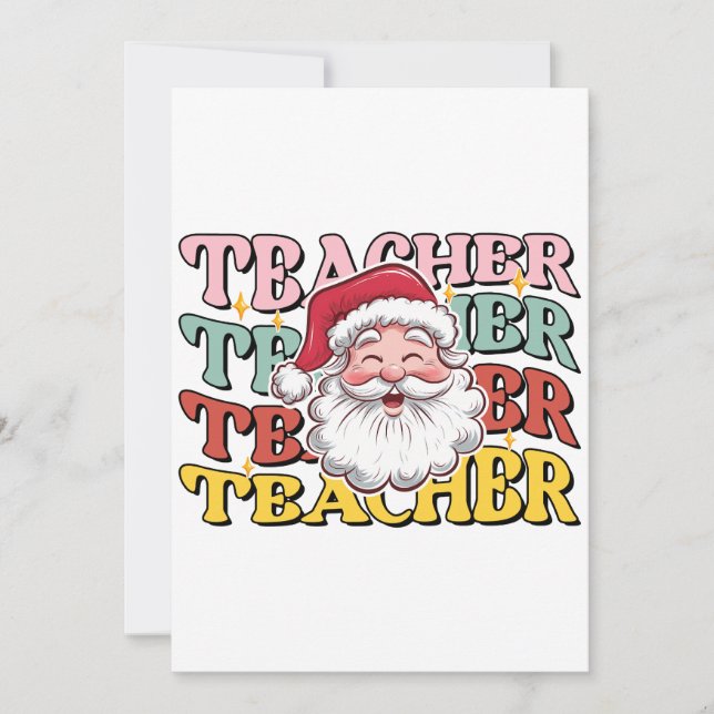 Lehrergeschenk | Weihnachtsmann-Lehrer Karte (Vorderseite)