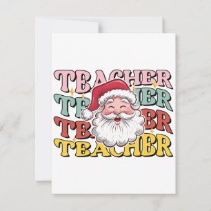 Lehrergeschenk Weihnachtsmann-Lehrer Mitteilungskarte