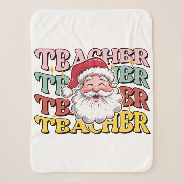 Lehrergeschenk | Weihnachtsmann-Lehrer Sherpadecke (Vorderseite)