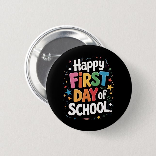 Lehrergeschenk zum ersten Schultag  Button (Vorne & Hinten)