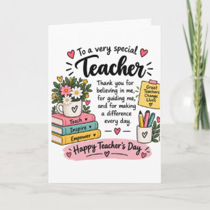 Lehrergeschenk zum Tag des Lehrers   Frohen Tag de Karte