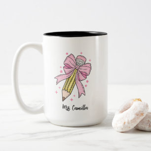 Lehrergeschenk zur Wertschätzung Personalisierter Zweifarbige Tasse