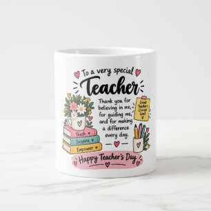 Lehrergeschenk zur Würdigung   Frohen Lehrertag  Jumbo-Tasse