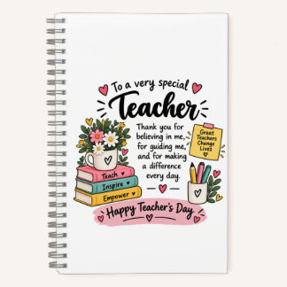 Lehrergeschenk zur Würdigung | Frohen Lehrertag  Notizbuch