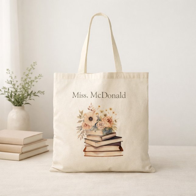 Lehrergeschenke Florale Bücher Tragetasche (Von Creator hochgeladen)