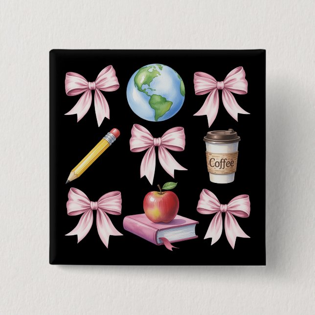 Lehrergeschenke Kaffee Bogen Süß Dankeschön Gesche Button (Vorderseite)