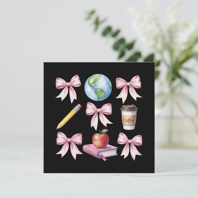 Lehrergeschenke Kaffee Bogen Süß Dankeschön Gesche Einladung (Stehend Vorderseite)