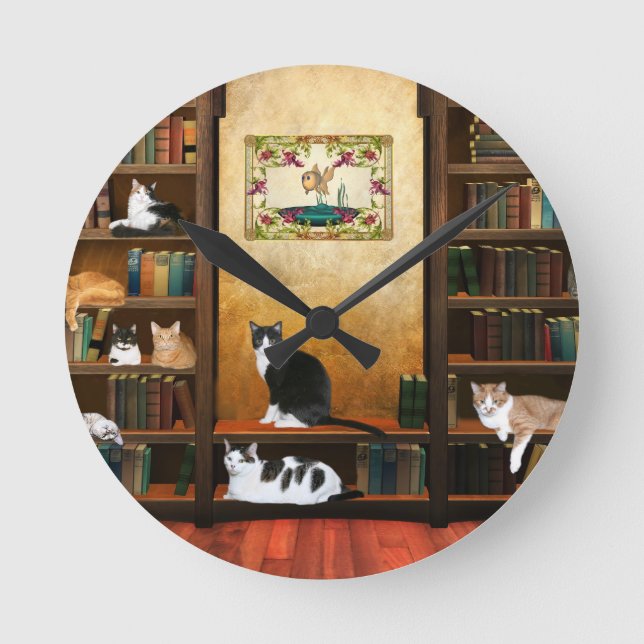 Lehrerhaustiere Runde Wanduhr (Vorderseite)
