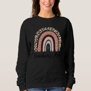 Lehrerhelfer Leopard Regenbogen Wertschätzung Rück Sweatshirt