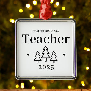 Lehrerin Abschluss Keepake Erster Weihnachtsfest Ornament Aus Metall