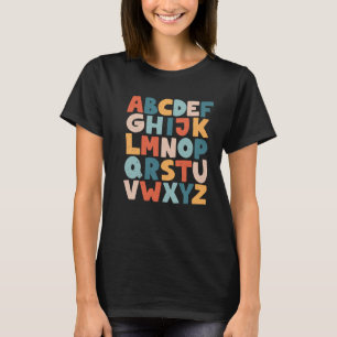 Lehrerin Alphabet Retro ABC Tiere Kindergarten T-Shirt