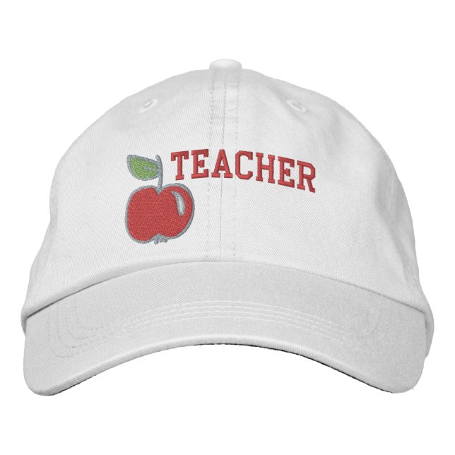 Lehrerin Apple Bestickte Baseballkappe (Vorderseite)