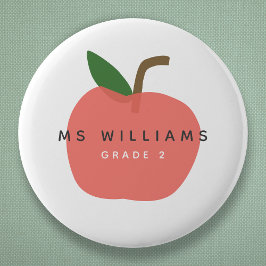 Lehrerin Apple | Name Niedlich Moderner Spaß Button