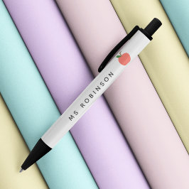 Lehrerin Apple | Niedliche moderne Grafische Fruch Kugelschreiber