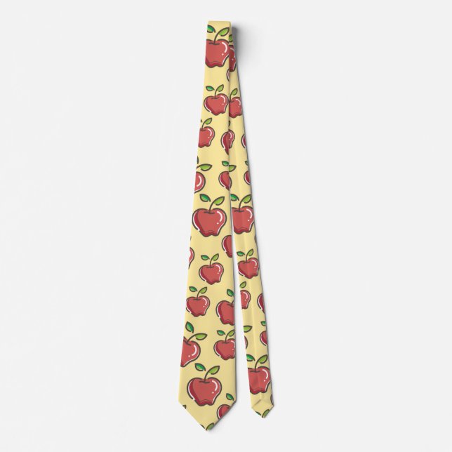 Lehrerin Apple Tree Patterns Preschool Art Teacher Krawatte (Vorderseite)