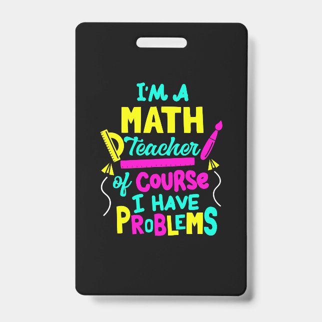 Lehrerin Art Mathe Lehrerin Schule Ausweis (Vorderseite)