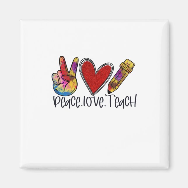 Lehrerin Art Peace Liebe Unterricht Magnet (Vorne)
