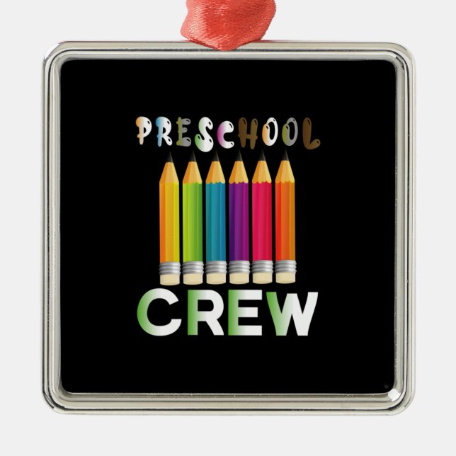 Lehrerin Art Preschool Crew Lehrerin Ornament Aus Metall (Vorne)