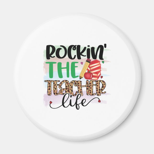 Lehrerin Art rockt Lehrerin Leben Magnet (Vorne)