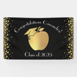 Lehrerin Bildung Abschluss Black Gold Banner