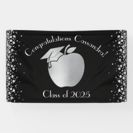 Lehrerin Bildung Abschluss Black Silver Banner